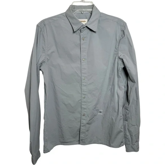 Vintage Y2K Diesel 1978 Button Down Shirt Men’s Size Small Medium Slate Grey - Picture 8 of 8